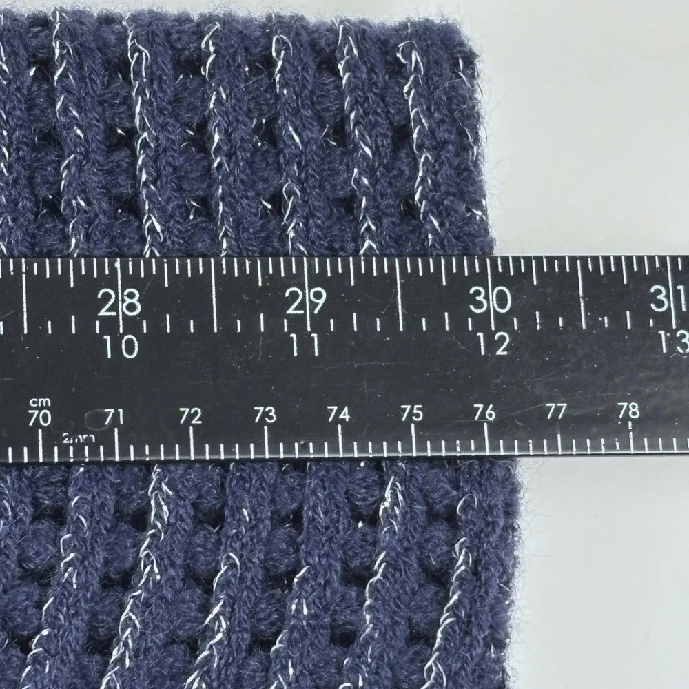 New L.I.B. New York‎ Infinity Scarf Womens OS Navy Blue Waffle Knit Metallic